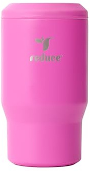 Reduce 4-in-1 Drink Cooler - Versatile Can & Bottle Holder with Vacuum Insulation - Keeps Drinks Cold Up to 4 Hours - Includes Bottle Opener - Fits Cupholders & Dishwasher Safe - 14oz - Sunset Fuschia