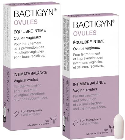 Bactigyn Ovules Vaginaux - Traitement et Prévention des Infections Intimes (Mycoses, Vaginoses Bactériennes) - Restauration de la Flore Vaginale - Démangeaisons et sécheresse - 2x7 Ovules
