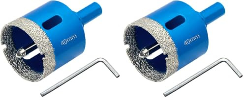 Teronbeta Diamond Hole Saw with Pilot Center Drill Bit, Vacuum Brazed Diamond Core Hole Cutter for Tile, Porcelain, Glass, Ceramic, Marble (40mm) (Pack of 2)