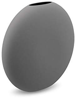 Cooee Design Vase Pastille aus Keramik in der Farbe Grau Handgefertigt, Durchmesser: 15cm, Höhe: 14cm, HI-028-024-GY