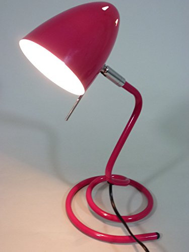 2 x Tisch-Schreibtisch-Leuchte-Lampe SWING, pink-kirschrot, H: 38cm, Fassung: E27, max. 60 W, Kinder-Nachttisch-Arbeits-Leuchte-Lampe