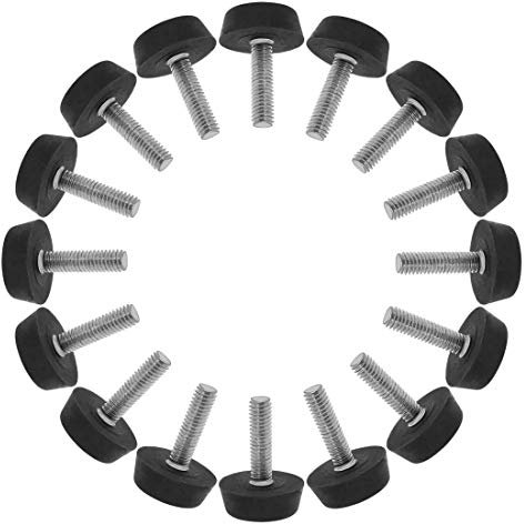 sourcing map Nivellierfüße Leveler Fußboden Schutz Tisch für Tischbein 16 Stk. M6 x 22 x 22mm