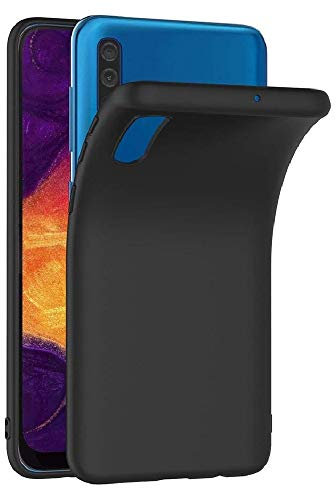 REY Schwarz Silikonhülle TPU für Samsung Galaxy A50 - A50s - A30s, Handyhülle Premium Kratzfest TPU Durchsichtige Schutzhülle, Ultradünne 0,33 mm