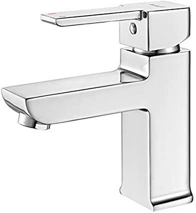 Ibergrif Gold - Mitigeur de Lavabo Carré, Robinet de Salle de Bains avec Bec Normal, Chromé