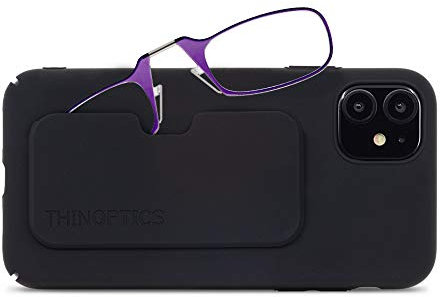 ThinOptics Occhiali Da Lettura 2.50 Cornice Viola Con Custodia Compatta Universale - Unisex Uomo Donna - Occhiali Da Lettura Force 2.50 Compatti, Pieghevoli E Leggeri Con Tecnologia Flex-fit