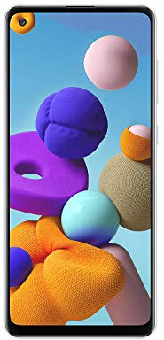 Samsung Galaxy A21s Android Smartphone, SIM Free Mobile Phone, White, (UK Version)