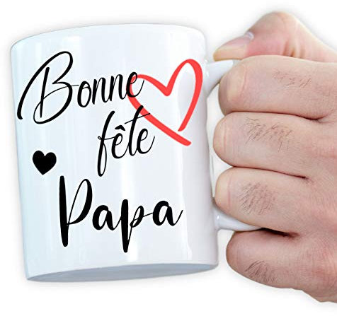 Mug personnalisé - Cadeau original fête des pères ou fête des mères - Tasse magique (Bonne fête papa)