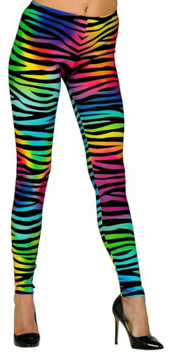 W WIDMANN MILANO Party Fashion - Leggings 80er Jahre, 80s, Disco Fieber, Bad Taste, Streifenmuster, Mottoparty, Karneval