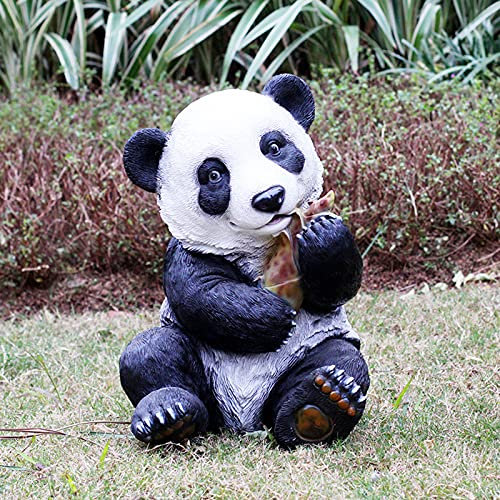LONG-L Garten Großer Panda Statue,Outdoor Tier Schwarz-weißer Bär Skulpturen Für Rasen Hof Terrassen Dekoration,Wild Lebende Landschaft Sverzierungen,Brother