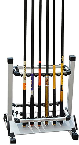 tqgj Billards Porte-Queues Au Sol,Support Queue Billard en Alliage D'Aluminium 12 Trous avec Hauteur de Support RéGlable,Peut Ranger la Canne à PêChe Queue Billard/silver / 43cm
