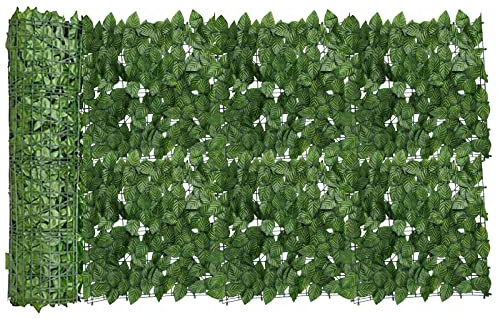 Aoleytech Ivy Leaf Screening Roll, Privacy Fence Screen, Artificial ivy Hedge Fence, Artificial Ivy Vine Leaf Decoration for Outdoor Decor, Garden screen (3m x 0.5m)