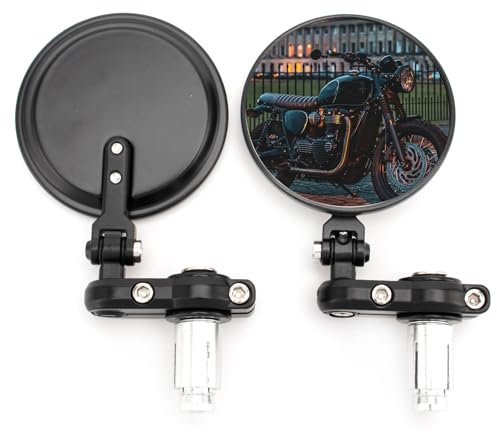 BREDUXSER 7/8 22mm Motorrad Spiegel Aluminium Motorrad Lenkerendenspiegel Rückspiegel Seitenspiegel für Cruiser Street Bike Cafe Racer ATV