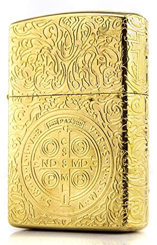 W-Lynn Kerosin Feuerzeug Bronze graviert Antik Stil Benzinfeuerzeug wiederverwendbar Feuerzeug für Sammlerstücke – dekorativ – Geschenke – festlich (Farbe: N)