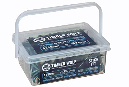 Timber Wolf Holzschrauben für den Außenbereich, 4,0 x 50 mm, 300 Stück, Grün