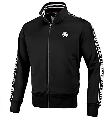 Pitbull - Herren Pullover, Sweatshirt Herren Oldschool Tape Logo, Pullover Herren Normaler Sportlicher Schnitt, Komfortabel Sweatshirts für Herren, Polyestergewebe Herren Blouson - XL, Schwarz