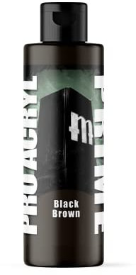 Monument Hobbies PRO Acryl Primer - Miniature Paint for Wargames - Non Toxic Acrylic Paint Compatible with Both Brush and Airbrush Painting Techniques - Black Brown