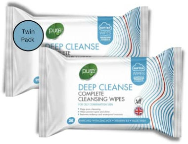 Pure Facial Cleansing Wipes - 2 packs of 25 (Sensitive Complete Cleansing Wipes)