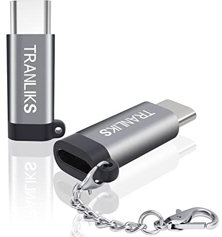 TRANLIKS 2 Pezzi Adattatore USB C Maschio a Lightning Femmina Solo per la ricarica (trasmissione dati e audio non supportati)