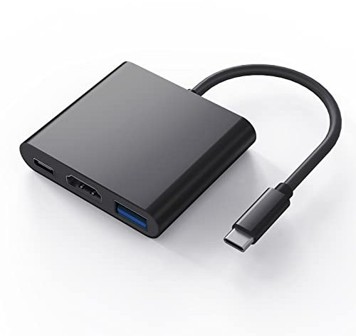 Adaptateur USB C vers USB 3.0, ElecMoga HUB 4K Adaptateur USB C vers HDMI Compatible avec MacBook Pro/Air, iPad Pro, HP, Google Chromebook, Samsung S20/S21+ Black