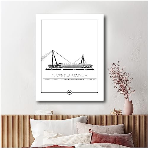 Sverigemotiv Fußballstadion-Wandkunstdruck – Fußballgeschenke für Jungen, Mädchen, Männer – Beste Premier-League Fußballmannschaften – ungerahmtes Poster (Juventus - Juventus stadium, 40x50 cm)