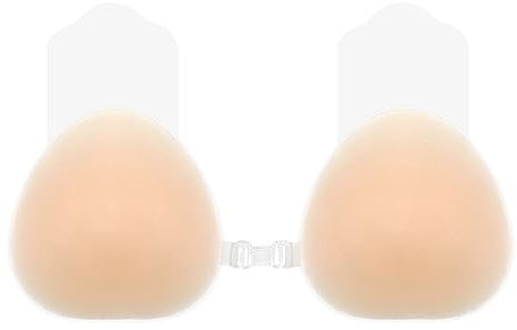 USTNIR 1 Coppia Reggiseno Adesivo in Silicone Push Up Invisibile, Coppe Adesive Seno, Autoadesiva Riutilizzabili Coppa Senza Spalline Imbottito Pasta, 11CM (A/B Cup)
