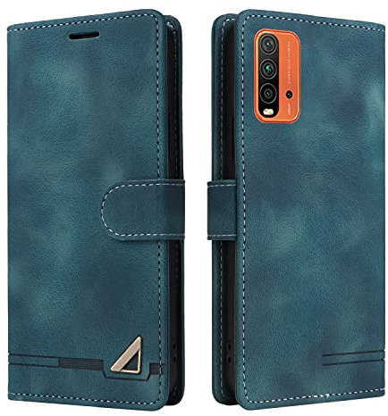 OKZone Coque pour Xiaomi Redmi 9T/9 Power/Poco M3, Étui de Protection de Portefeuille Antichoc de Fente pour Carte, Support de Carte à Rabat en Cuir en PU Étui (Vert)