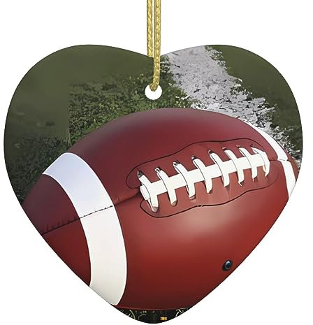 American Football Print Personalisierte Weihnachtskugel, Keramik Weihnachten Hängende Ornament, Weihnachtsbaumschmuck Für Freund Freundin Frau Xmas Geschenke