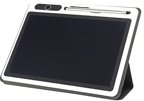 PenRux Elektronischer Notizblock, LCD-Tablet-Zeichenblock, Handmalwerkzeug, Wiederverwendbar, Tragbar, für Geschäftsbedarf (schwarz (mit Lederetui))