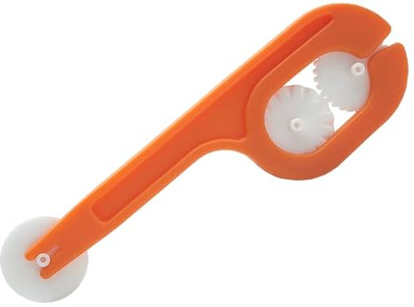 Rotella Tagliapasta Taglia Pasta Sfoglia Fresca – con 3 Lame Liscia e Dentate - Tortellini, Ravioli Pasta Fatta a Mano – Leggero e Resistente (Arancione)