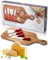 4 Piece Cheese Knife Set & Acacia Board - Stylish Cheese Knives Gift Set With Acacia Wood Board. Red Coloured Ceramic Handles & Classic Polished Stainless Steel Blades. 10 Year Guarantee.