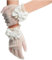 1 Paar Blumen Mädchen Weiße Kurze Handschuhe mit Schleife,Fischnetz Handschuhe Netzhandschuhe Mesh Gloves Prinzessinnenhandschuhe für Hochzeit Party Bankett Erstkommunion TeeParty,