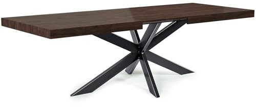 Magnetic Mobel Ausziehbar Esstisch Avia Esszimmertisch Wohnzimmertisch Küchentisch mit Tischgestell Spider (Tischgestell: Schwarz, Nussbaum)