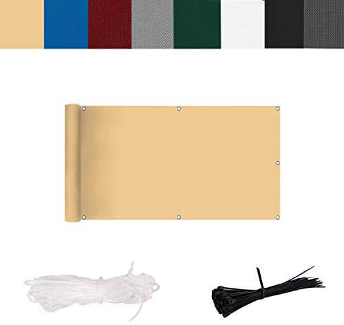 AEREY Sichtschutz Windschutz Garten 145x600cm Windschutz Balkonbespannung Mit Kabelbinder Extra Kordel Sichtschutz für Gartenzaun und Balkongeländer