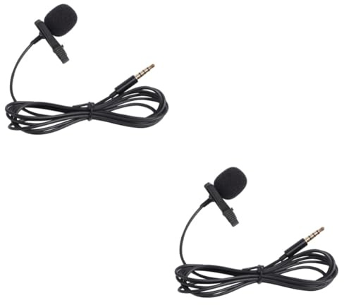 Toyvian 2pcs Compact Tie Clip Microphone Mini Phone Mic Karaoke Mic for Singing Compatible