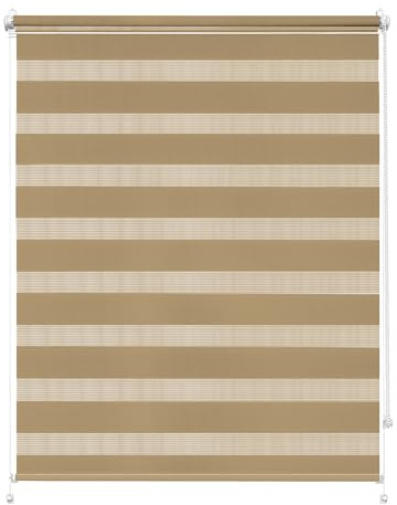 Rettika Doppelrollo Klemmfix ohne Bohren – Sandstrand – Breite 80 cm, Höhe 120 cm – Duo Rollo für Innenräume, Sichtschutz Fensterrollo mit Lichtregulierung