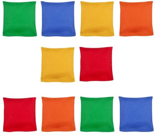 Yuragim Cornhole Säckchen, 10 Stück 8 x 8cm Sitzsäcke Werfen Bunte Sandsäckchen Wurfsäckchen für Cornhole Spiel Outdoor, Cornhole Tasche Bohnensäckchen Bean Bag Wurfspiel für Erwachsene & Kinder