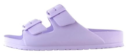 ella Sandalias de doble hebilla para mujer, Lila, 37 EU