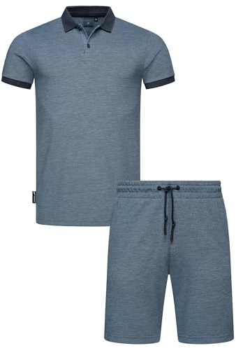 Ragwear Herren Freizeitanzug Zweiteiler-Jogginganzug bestehend aus kurzer Shorts und Poloshirt Hemd mit Kragen Set Porpi YOUMODO Navy Gr. 4XL