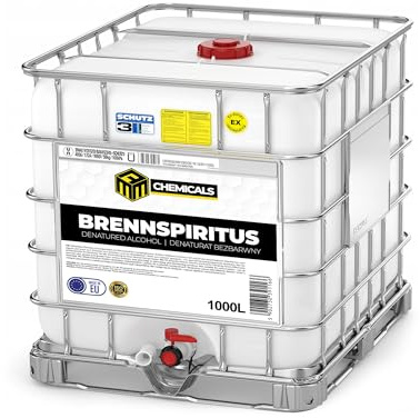 MRM Chemicals – Brennspiritus farblos 1000L IBC Container – Vielseitiger Alkohol für Haushalt, Werkstatt & Garten – zum Reinigen, Entfetten & Anzünden – rückstandsfrei & ergiebig