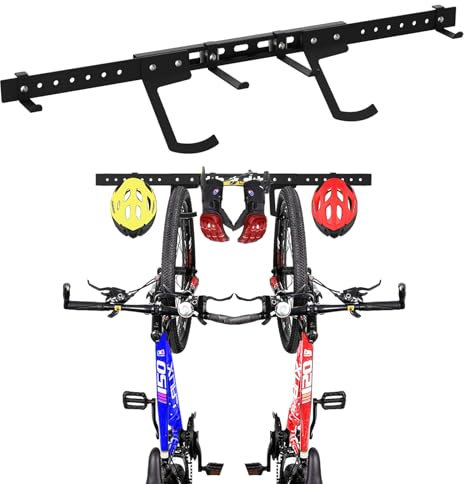 Adamoss Bike Storage Rack Wall Mount Bike Hangers for Garage Organization,Vertical Bicycles Hanger Hooks for Indoor Space Saving(2 Bicycles and 2 Helmets)