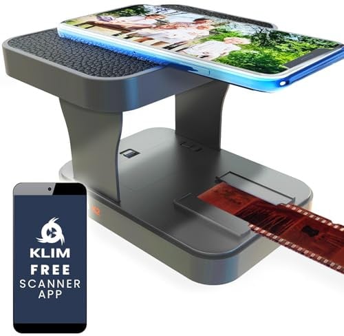 KLIM K2 Mobiler Filmscanner 35mm + KOSTENLOSE APP - Neu - Positiv- & Negativscanner, Diascanner, Fotoscanner, 35mm Farbfilm-Entwicklungskit Essentiell - Bester Fotoscanner für alte Fotos