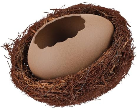 GREENADSCAPE 1 Set Strauß Eierschale Vase Töpfe Vase Keramik Vogel Eierpflanzer Sukkulententöpfe Keramik Blumentopf Sukkulententöpfe Hydrokulturvase Eierschalen Design Pflanzgefäß Rattan