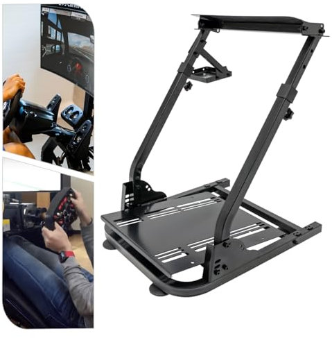 Lenkradständer für Logitech, Lenkradhalterung Klappbar, Neigungsverstellbares Gestell, Rennsport Gaming Gear Halterung, Fahrsimulator Ständer ohne Pedale oder Lenkrad für Logitech G25, G27, G29 usw.