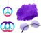 Hippie Kostüm Set, Regenbogenfarbene Afro Perücke, Sonnenbrille, Frieden Zeichen Halskette, Peace-Zeichen-Ohrringe, 60er 70er Jahre Stil für Herren & Damen Fasching Karneval