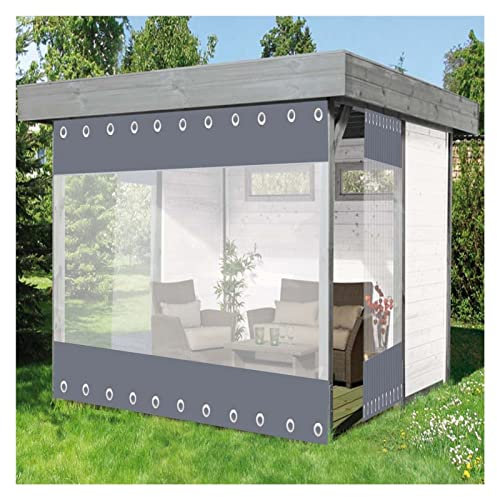 MYJIO Rideaux Extérieurs PVC Étanche Transparent Coupe-Vent Rideaux de Balcon pour Gazebos, 0.5mm pour Terrasse, Pavillon, Terrasses, Espace Extérieur(1.5x2.5m)