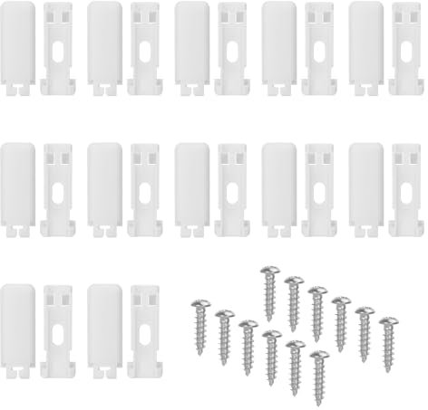 12 Stück Plissee Halterung, Klemmträger Plissee mit 12 Schrauben, Plissee Ersatzteile, Spannschuhe für Plissees, Plissee Ersatzteile Klemmträger,für Plissee Zubehör zum Bohren (Weiß)