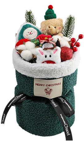 Pupazzo Di Peluche Con Bouquet Di Natale - Decorazioni Di Fiori Di Orso Bouquet Di Peluche Carino Di Natale | Mazzi Di Bambole Di Peluche Decorazioni Di Natale Per Bambini, Famiglia, Amici, Casa