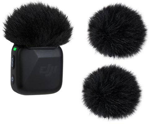 YOUSHARES DJI Mini Mic Wind Muff - 2 Packs Mic Windshield for DJI Mic Mini Wireless Lavalier Microphone to Reduce Wind Noise(Black)