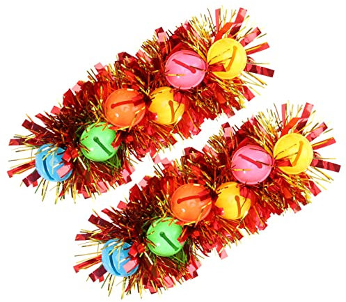 DEARMAMY 2 Stück Tanz Armband Handgelenk Band Für Weihnachten Jingle Bell Armbänder Handgelenk Musikalische Ohrfeigen Armbänder Für Weihnachten Band Handgelenk Glocken Armbänder