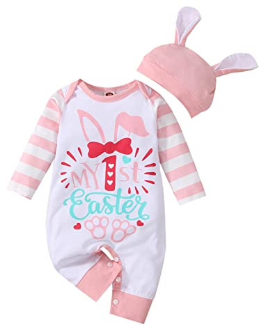 MNSWR Ostern Baby Kleidung Jungen,Ostern Osterhase Kostüm BVB Strampler Baby Schlafanzüge Baby Kleidung Baby Mädchen Baby Body Junge Osterhase Kostüm Kinder